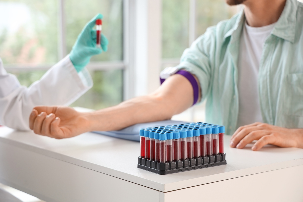 Man getting blood tests for TRT at a clinic in Chesapeake VA