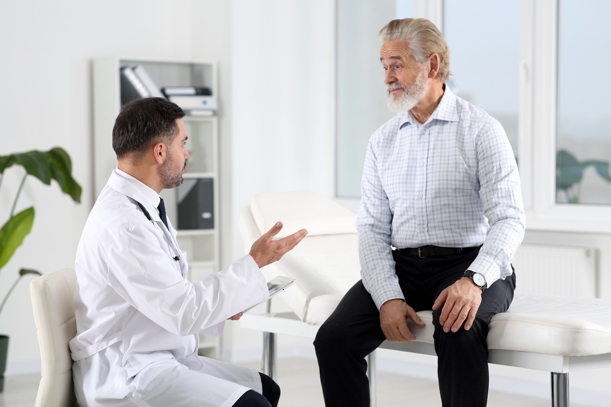 Man at his first TRT appointment consulting with a provider in Virginia Beach VA