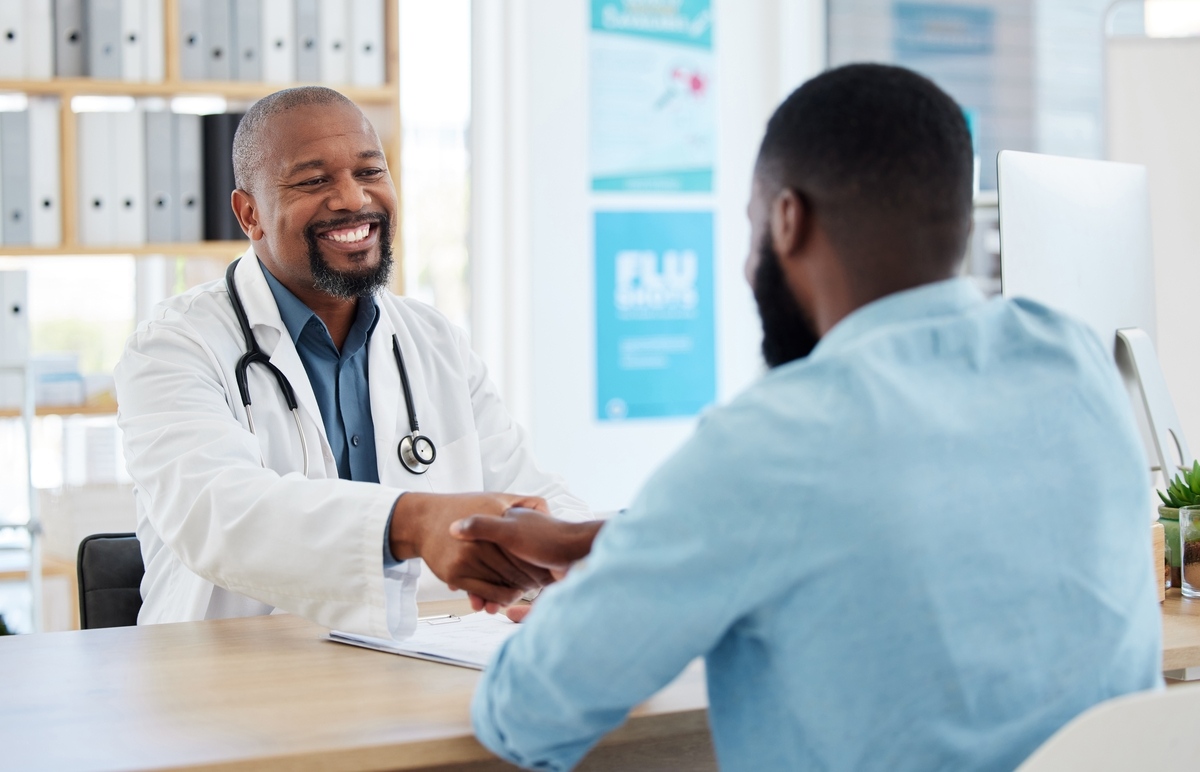 Man discussing low testosterone with a provider at a clinic in Virginia Beach VA